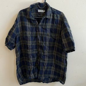 Vince men’s small plaid button down